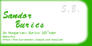 sandor burics business card